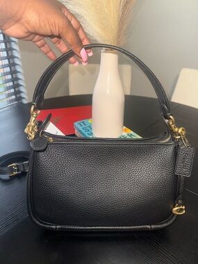 NWT Coach Cary Black Leather Shoulder/Crossbody Bag -